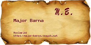 Major Barna névjegykártya