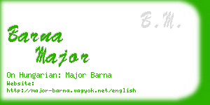 barna major business card